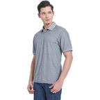 Santhome COMO - Premium Texture Knit Polo Shirt Light Gray