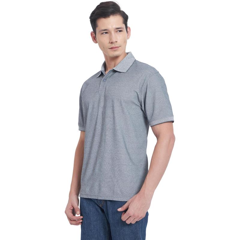 Santhome COMO - Premium Texture Knit Polo Shirt Light Gray