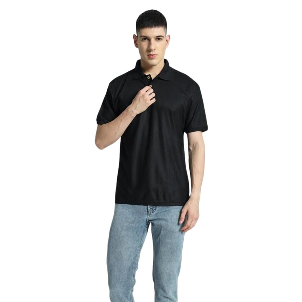 Santhome TERRA - Recycled Polo T-Shirt Black