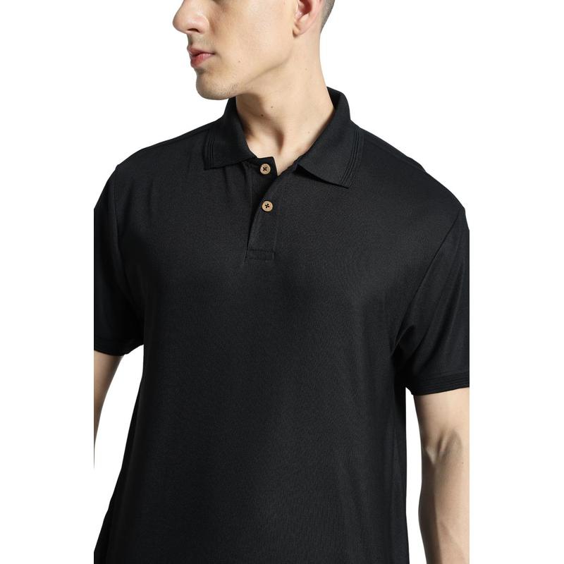 Santhome TERRA - Recycled Polo T-Shirt Black