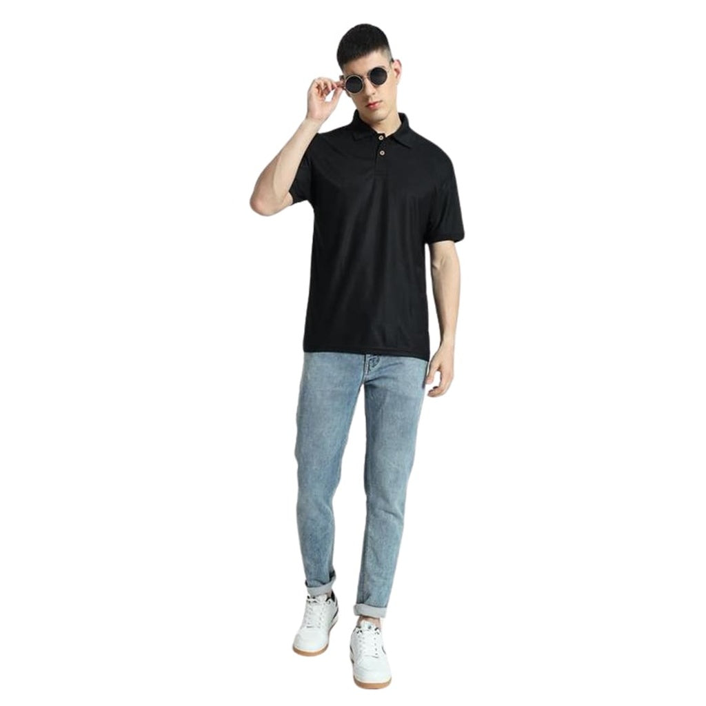 Santhome TERRA - Recycled Polo T-Shirt Black