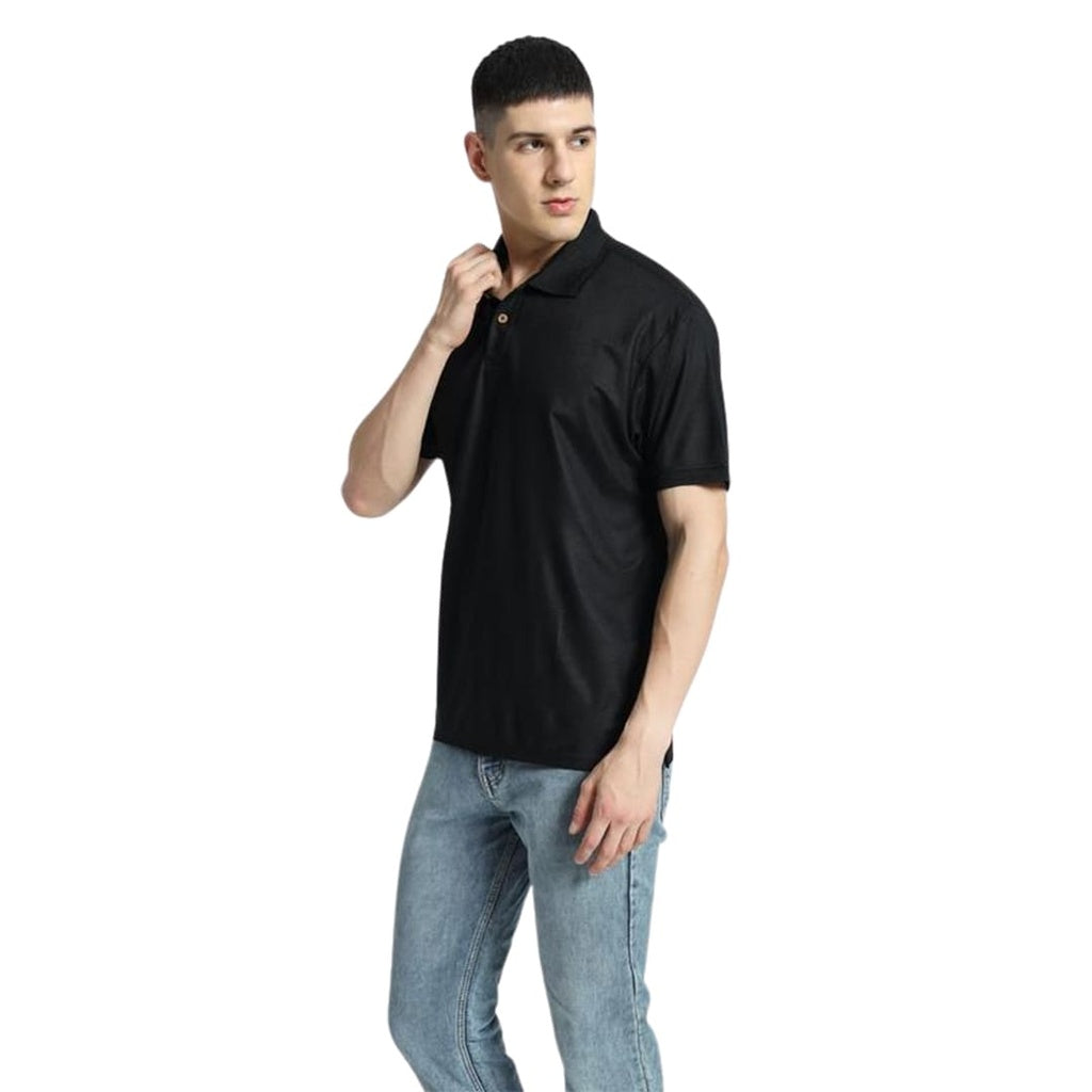 Santhome TERRA - Recycled Polo T-Shirt Black