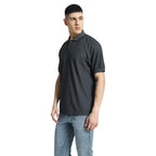 Santhome COMO - Premium Texture Knit Polo Shirt Charcoal Gray