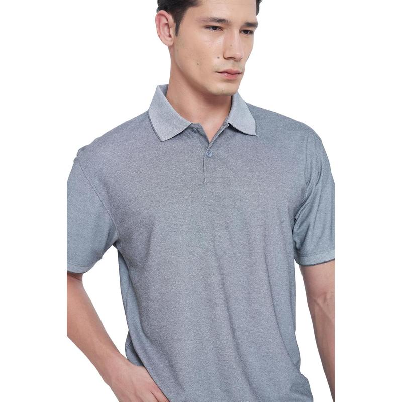 Santhome COMO - Premium Texture Knit Polo Shirt Light Gray