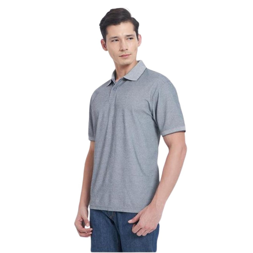 Santhome COMO - Premium Texture Knit Polo Shirt Light Gray