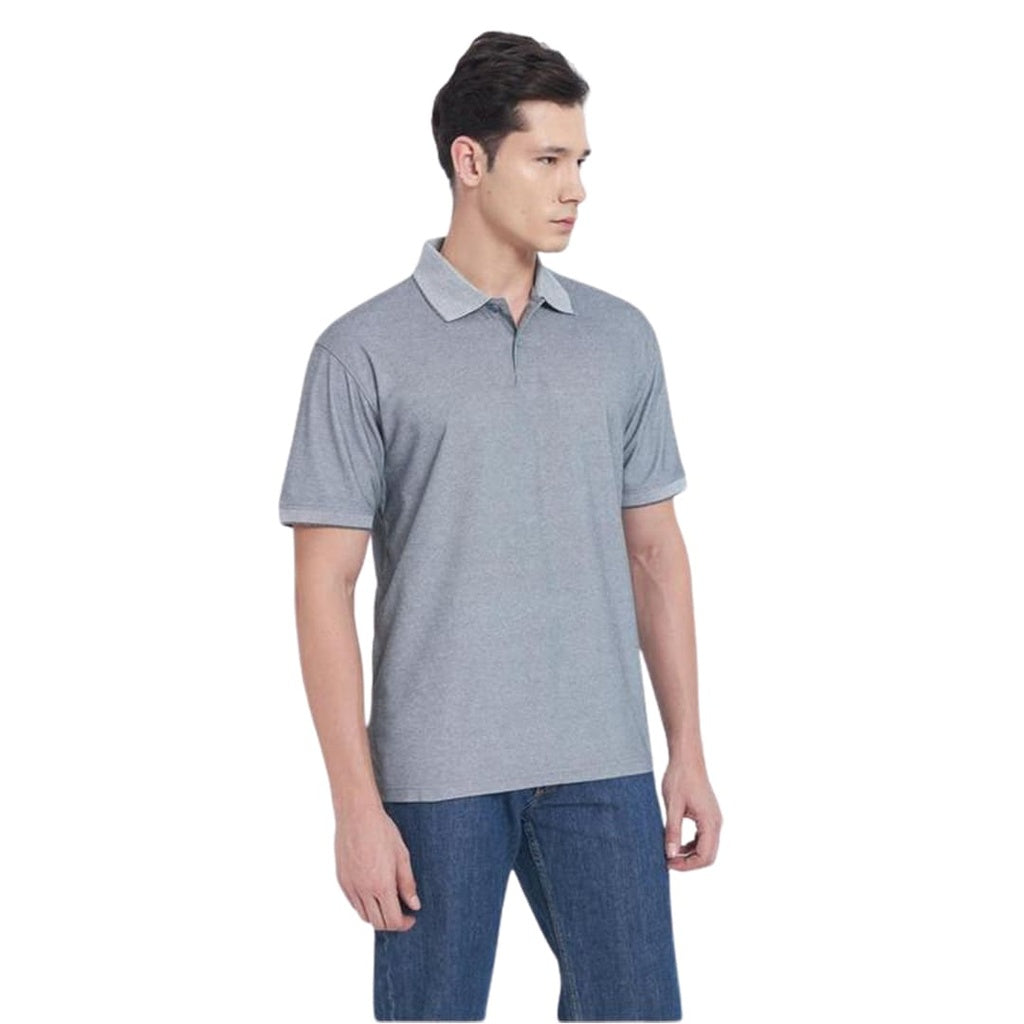 Santhome COMO - Premium Texture Knit Polo Shirt Light Gray