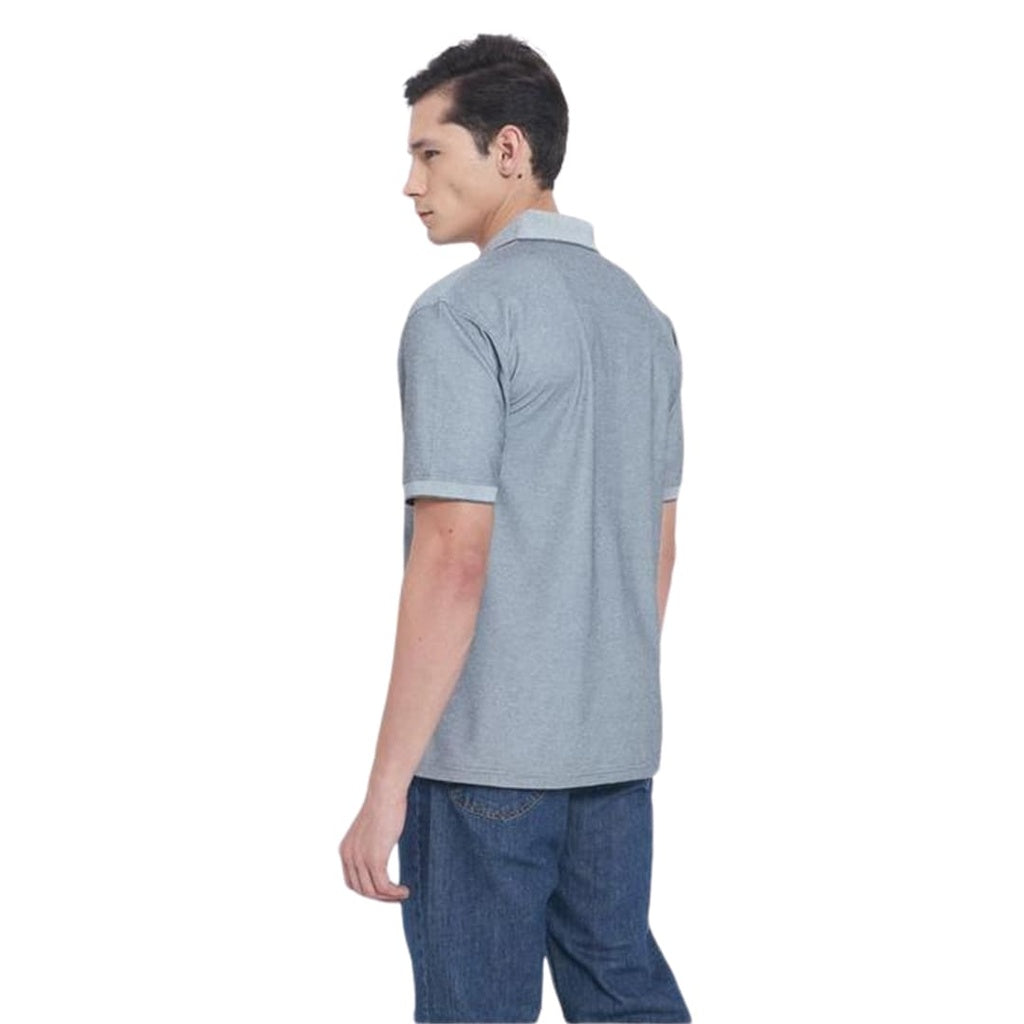 Santhome COMO - Premium Texture Knit Polo Shirt Light Gray