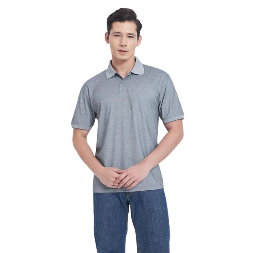 Santhome COMO - Premium Texture Knit Polo Shirt Light Gray