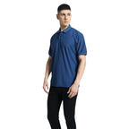 Santhome COMO - Premium Texture Knit Polo Shirt Royal Black
