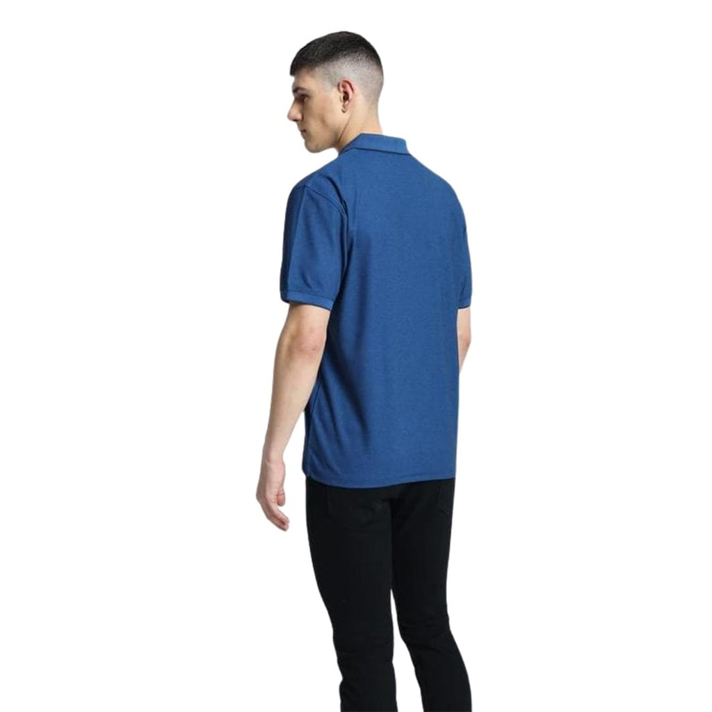 Santhome COMO - Premium Texture Knit Polo Shirt Royal Black
